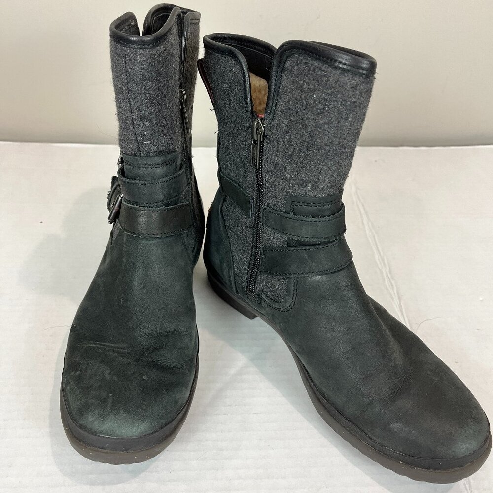 Women's UGG Weatherproof Buckle Booties, Black Size US 8.5, EU 39.5